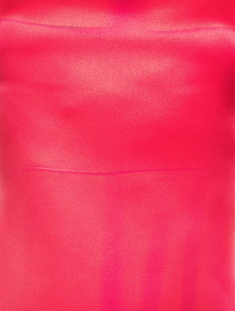 Silk Midi Dress Blurred Print