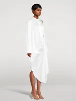 Chain-Trimmed Silk Shirt Dress