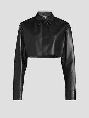 Cropped Leather Shirt