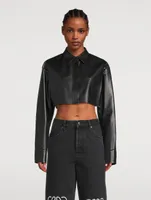 Cropped Leather Shirt