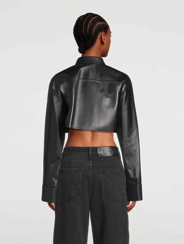 Cropped Leather Shirt
