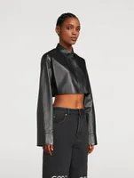 Cropped Leather Shirt