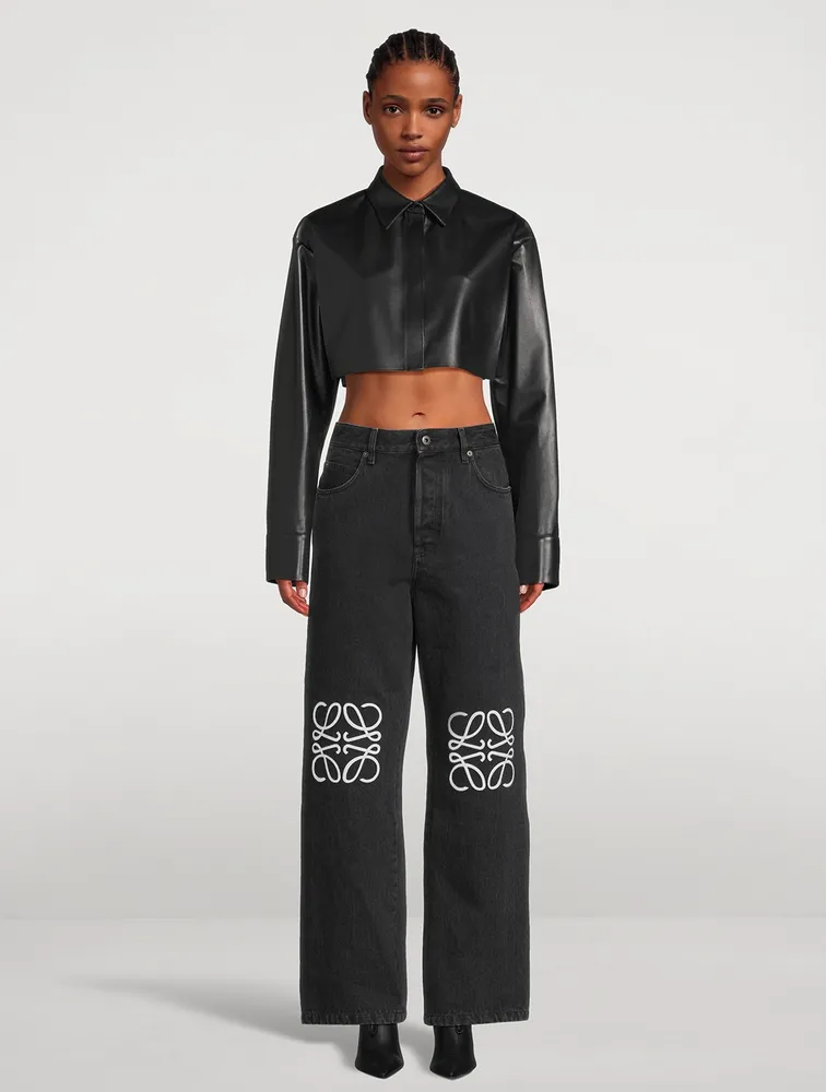 Cropped Leather Shirt