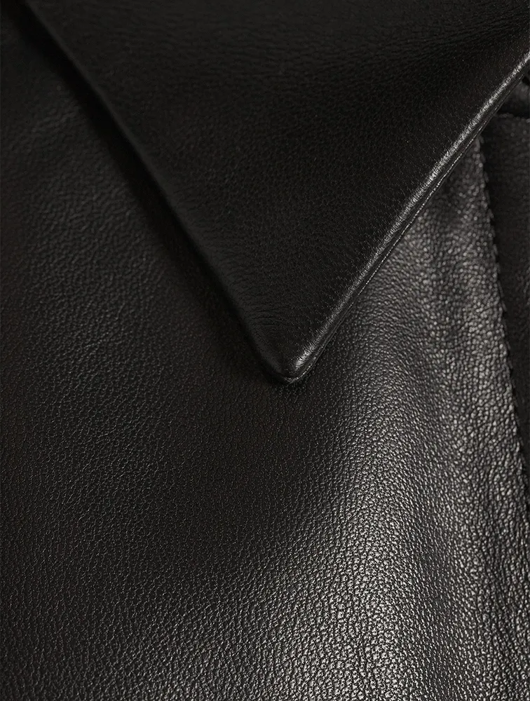 Cropped Leather Shirt