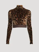 Cropped Turtleneck Leopard Print