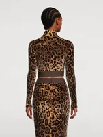 Cropped Turtleneck Leopard Print