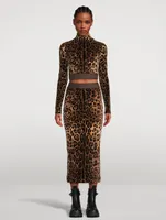 Cropped Turtleneck Leopard Print