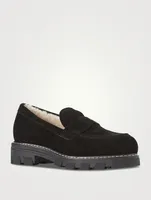 Darcy Shearling-Lined Suede Penny Loafers