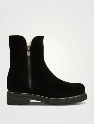 Adriana Shearling-Lined Suede Ankle Boots