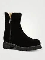 Adriana Shearling-Lined Suede Ankle Boots