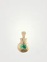 Vintage 14K Gold Emerald And Diamond Pendant