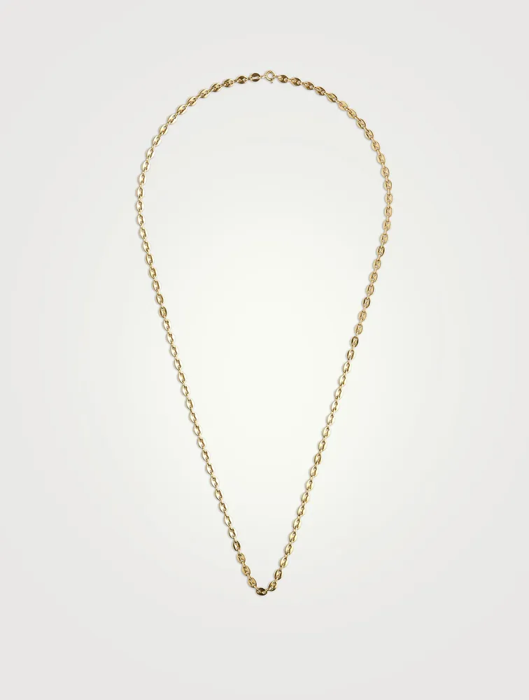 Vintage 18K Gold Flat Mariner Chain Necklace