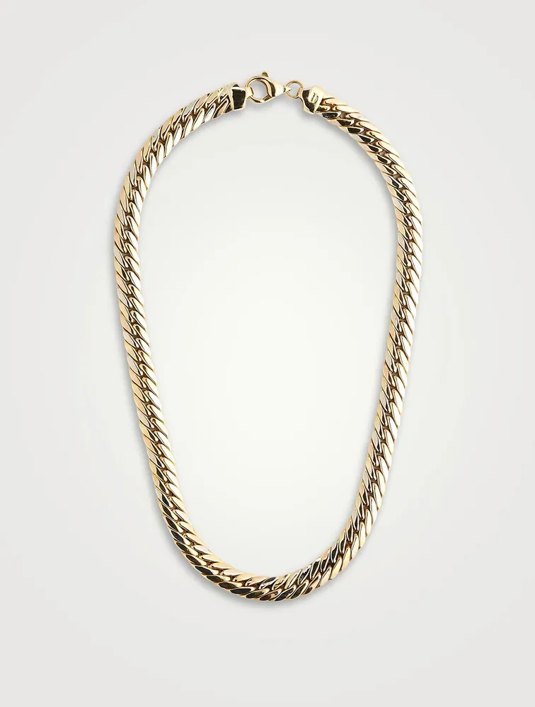 Vintage 18K Tri-Colour Gold Graduated Flat Curb Chain Necklace
