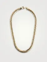 Vintage 18K Tri-Colour Gold Graduated Flat Curb Chain Necklace