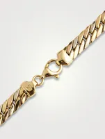 Vintage 18K Tri-Colour Gold Graduated Flat Curb Chain Necklace