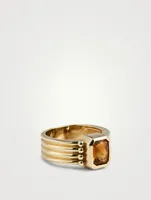 Vintage 18K Gold Faceted Citrine Ring