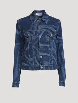 Denim Jacket Marmo Print