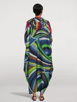 Silk Twill Caftan In Iride Print