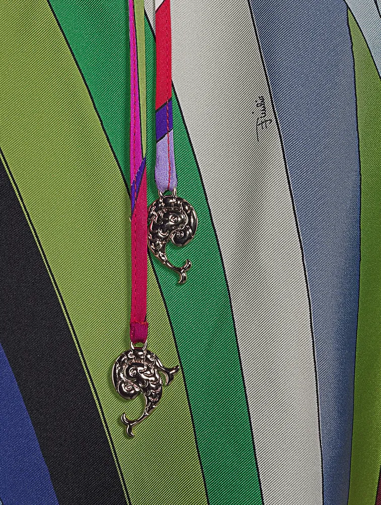 Silk Twill Caftan In Iride Print