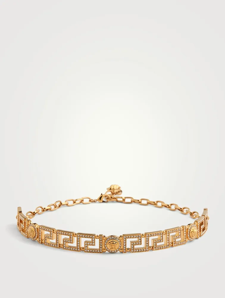 Crystal Medusa Greca Choker Necklace