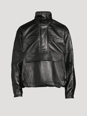 Leather Track Pullover Jacket