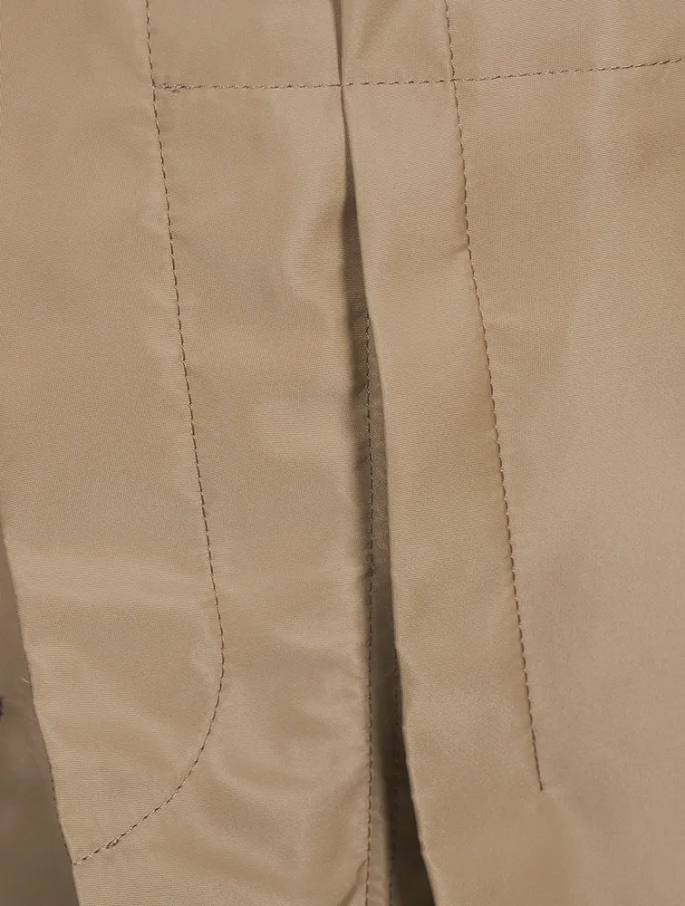 Nylon Twill Midi Skirt