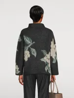 Brushed Floral Mockneck Sweater