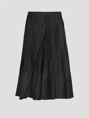 Pintuck-Pleated Midi Skirt