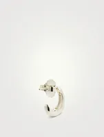 Small Surf Pavé J Hoop Earrings With Diamonds