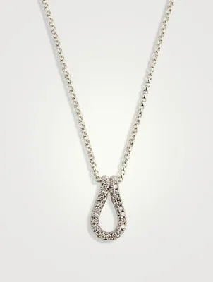 Surf Pavé Link Pendant Necklace With Diamonds