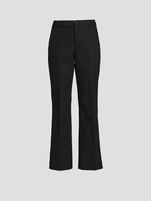 Stretch-Cotton Bootcut Trousers