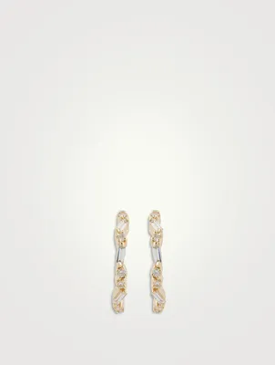 Fireworks 18K Gold Hoop Earrings With Diamonds