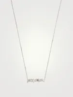 Fireworks 18K White Gold Bar Necklace With Diamonds