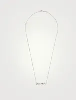 Fireworks 18K White Gold Bar Necklace With Diamonds