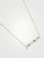 Fireworks 18K White Gold Bar Necklace With Diamonds