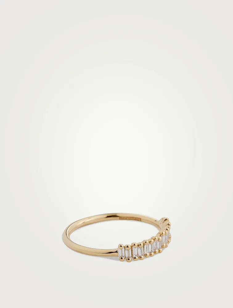 Fireworks 18K Gold Half Band Ring With Diamonds