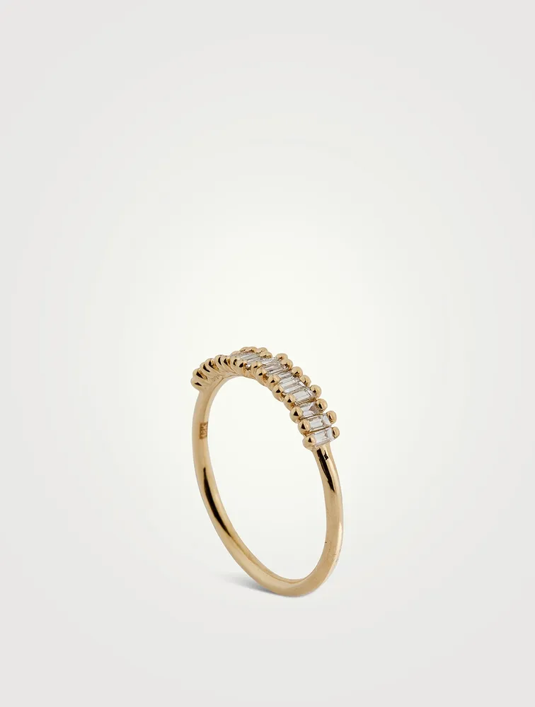 Fireworks 18K Gold Half Band Ring With Diamonds