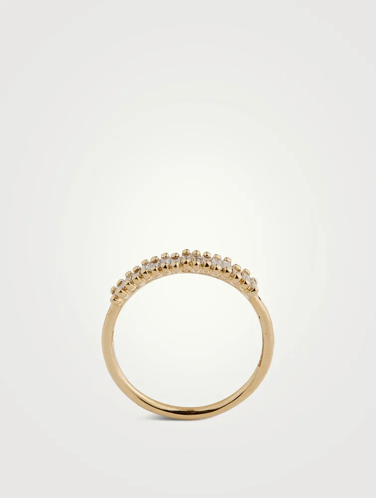 Fireworks 18K Gold Half Band Ring With Diamonds