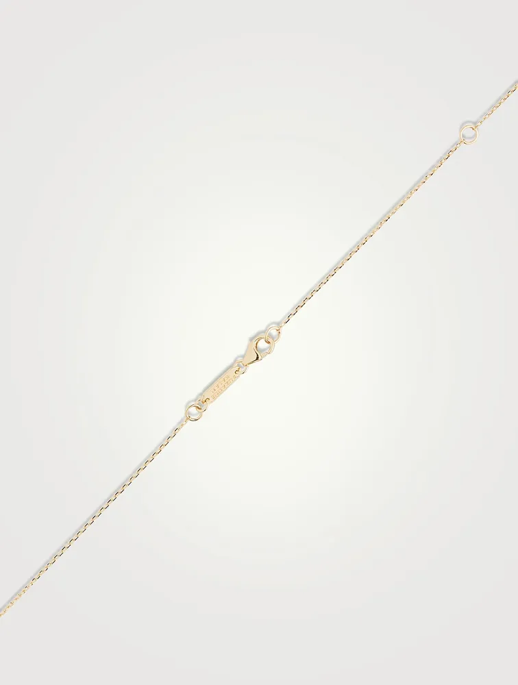 18K Gold Golden Mini Heart Diamond Pendant Necklace