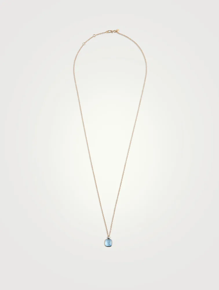 Nudo Classic 18K Rose And Gold Pendant Necklace With Sky Blue Topaz And Diamonds