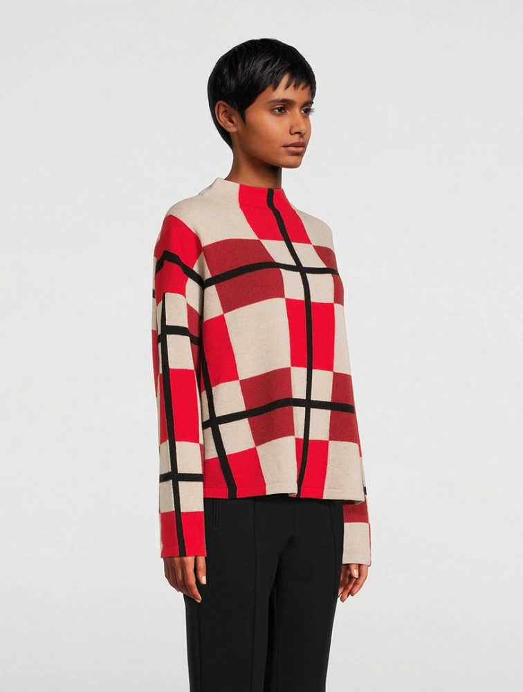 Intarsia Mockneck Sweater