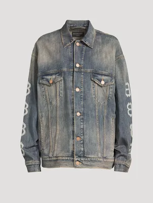 Oversized Denim Jacket In Crypto Print