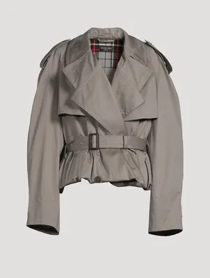 Folded Double-Breasted Trench Coat