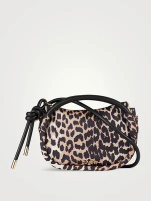 Mini Knot Shoulder Bag In Leopard Print