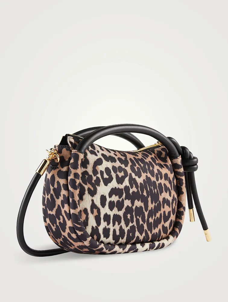 Mini Knot Shoulder Bag In Leopard Print