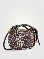 Mini Knot Shoulder Bag In Leopard Print