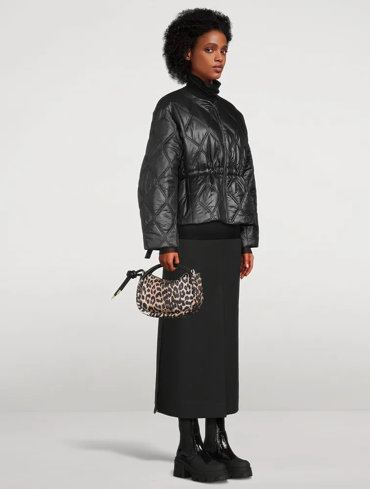 Mini Knot Shoulder Bag In Leopard Print