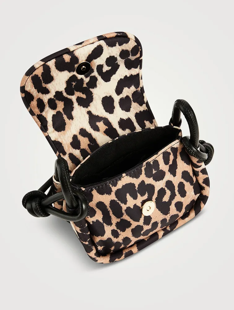 Mini Knot Crossbody Bag In Leopard Print
