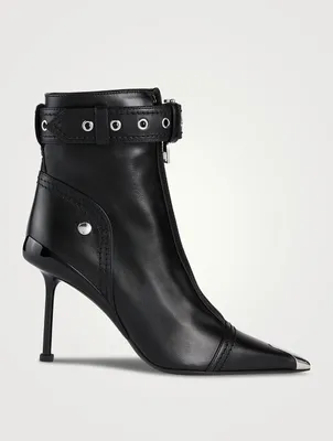 Slash Biker Leather Ankle Boots