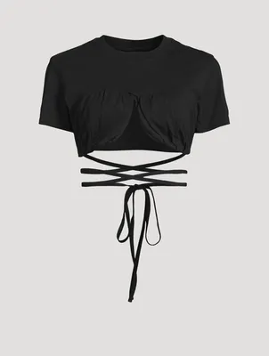 Baci Tie-Front Cropped T-Shirt
